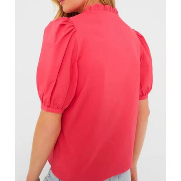 TUCKERNUCK Hyacinth House Watermelon Pink Ruffle Leigh Blouse NWT Size XXS - Picture 5 of 8